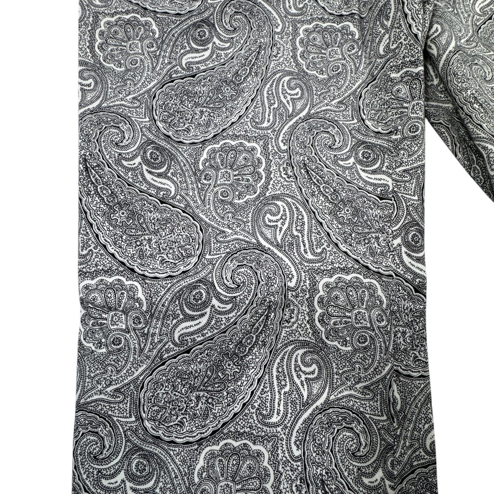 NWOT Dana Buchman Paisley Pants Womens 8 Black White Straight Leg Luxury Trouser - Picture 13 of 15